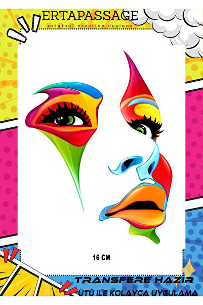 ErTaPassage Yüz 1 DTF Transfer Baskı – Ütüyle Yapışan – Tişört İçin Kolay Uyg...