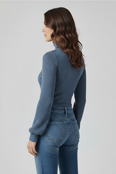 moddosa fashion Bluză body pentru femei, cu mâneci lungi, cu mâneci bufante, cu fermoar la fund