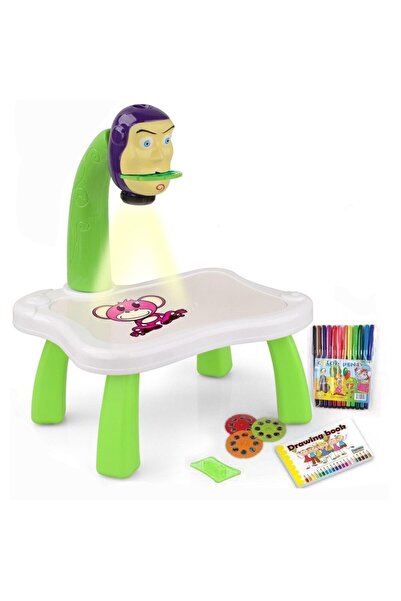 MACVI Tablă de proiector educațională ®, 24 de șabloane, 12 markere, 3 discuri, Toy Story, verde