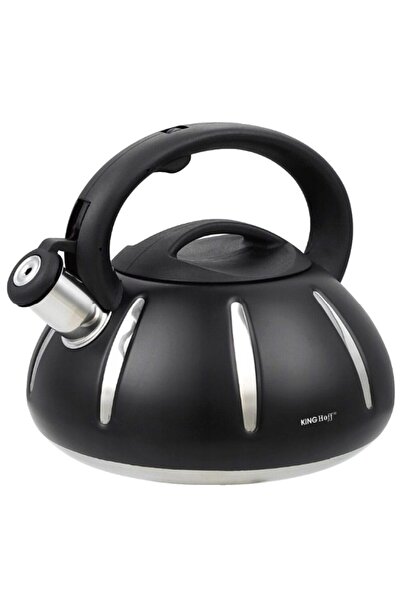 Kinghoff Ceainic din inox, 3L, cu fluier, negru ,KingHoff