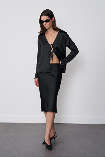 Beyyoglu Saten Midi Etek