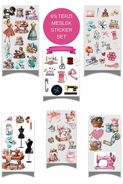 elviano 6'lı MODA TASARIMI/ TERZİ STİCKER SET AJANDAYA UYGUN