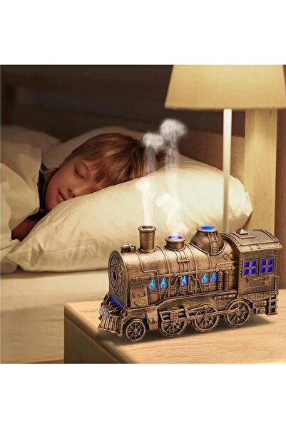 BUFS Dekoratif Tren Buhar Makinesi – Işıklı Oda Nemlendirici & Aroma Difüzör