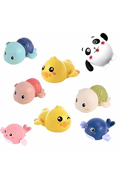 MACVI ® 8-piece kids bath toy set, 1+, clock mechanism, durable non-toxic ABS, colorful