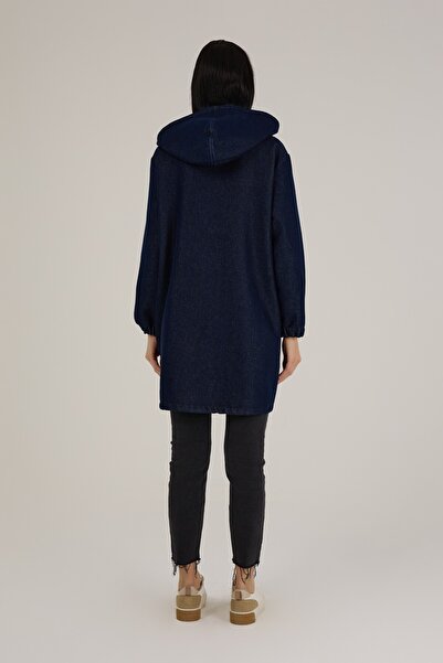 Jupe Kadın Kendinden Simli Taş Detaylı Denim Kap 9276