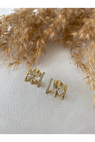 XUPING JEWELRY أقراط من الفولاذ من Xuping بتفاصيل على شكل فراشة