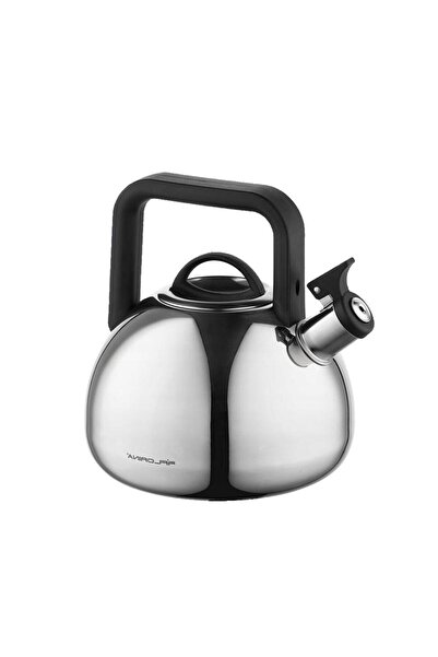 Florentyna Stainless steel kettle with whistle, traditional kettle, 2.5 liter capacity, silver-gray, Florina