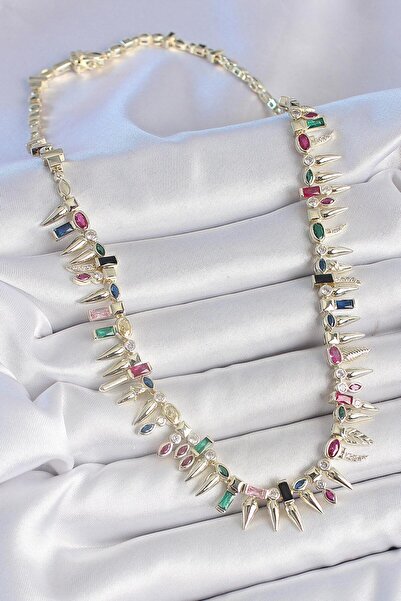 N!da Jewelry Colorful Zircon Stone Thorn Necklace