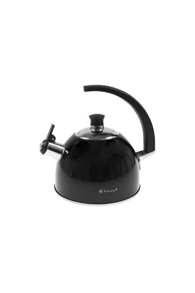 KASSEL Fierbător tradițional fabricat din inox, ceainic 2.6 litri, 19-23 cm, negru, Como,