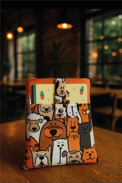 Ayza Tasarım Τσάντα οργάνωσης με θέμα τα χαριτωμένα σκυλιά, θήκη βιβλίων, θήκ...