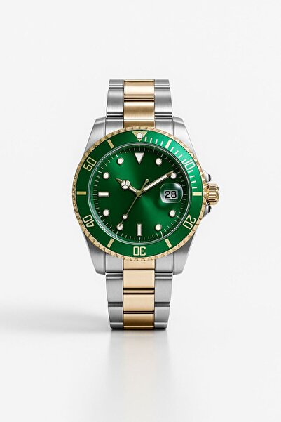 sezerekspres Rodium Men's Wristwatch Metal with Calendar Stainless Tarnish Fr...