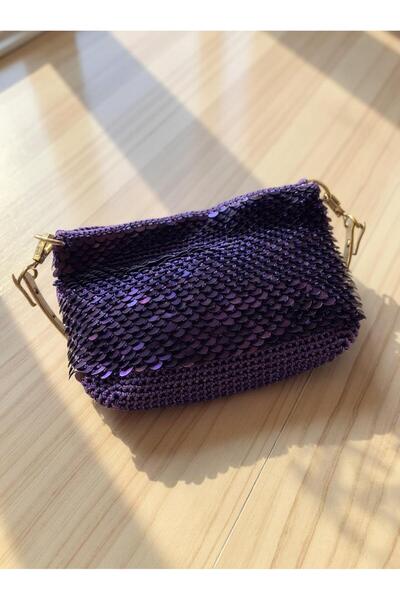 YILDIZ CİVLAN Mor Payetli Çanta