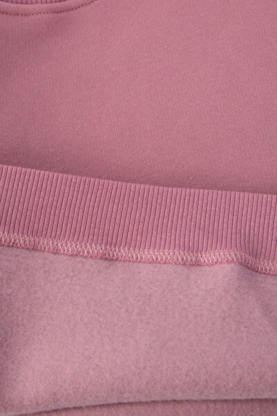 Lmn Pearl Bow Detail 3-Layered Fleece Inside Girls' Suit
