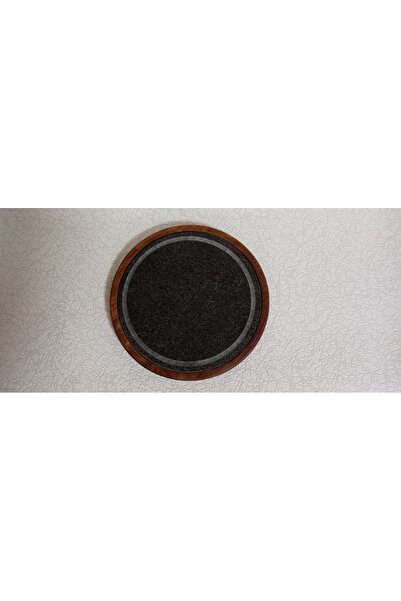 Ahşaplı Sunum Tabağı Doğal Bazalt Taş 29 cm