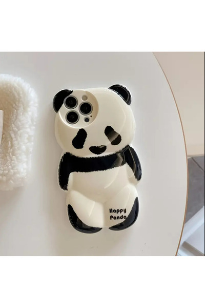BABUN İphone Pandalı Sevimli Süslü Siyah-Beyaz Renkli İphone Telefon Kılıfı K...