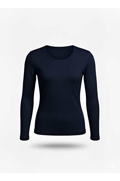 Kokosh Mix Kadın Bisiklet Yaka Uzun Kollu Badi Koyu Lacivert