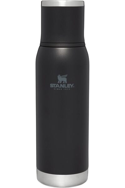 Stanley زجاجة مغامرة للسفر سعة 1.0 لتر - سوداء، معزولة، مانعة للتسرب