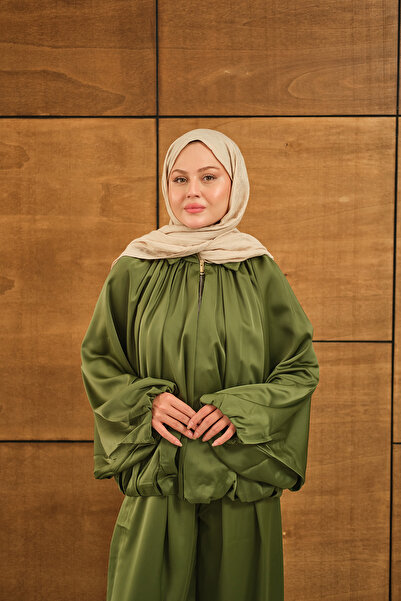 LOCCO Women's Hidden Zipper Detail Suit Green