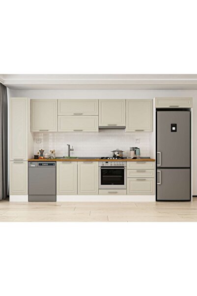 Alvinka 390X222 Cm Klasik Mebran Mutfak Dolabı Beyaz Mbb-E90B40S60-1 Mebran |...