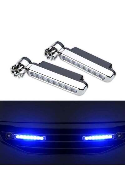Generic Wind Power Daytime Running Light 1 Pair 8LEDs Car Universal Wind Energy Powered - Blue