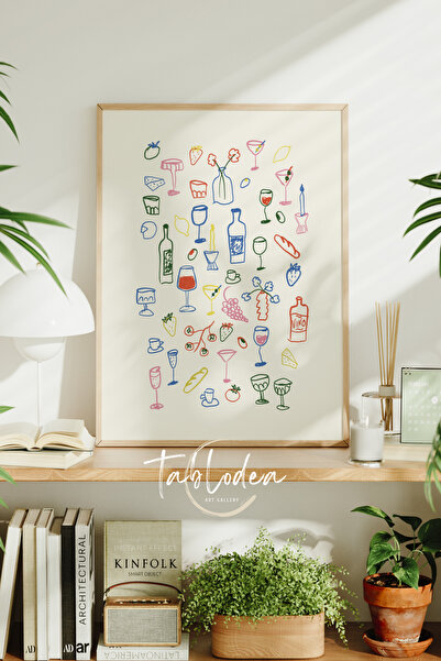 tablodea Poster înrămat cu stil de desen manual Pinterest pentru decorarea bu...