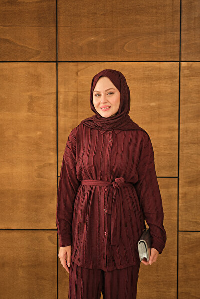 LOCCO Women's Drawstring Double Suit Burgundy