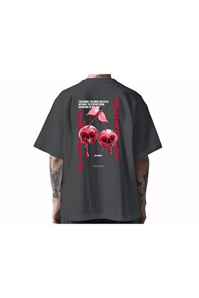 Koi Art Design Cherry Halloween / Υπερμεγέθες Unisex Μπλουζάκι / 95% Βαμβάκι ...