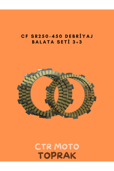 CTR CF SR250-450 Debriyaj Balata Seti 3+3 – Yüksek Isı Dayanımlı Kompozit Balata