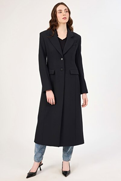 FEVER Blazer formlu likralı maksi ceket