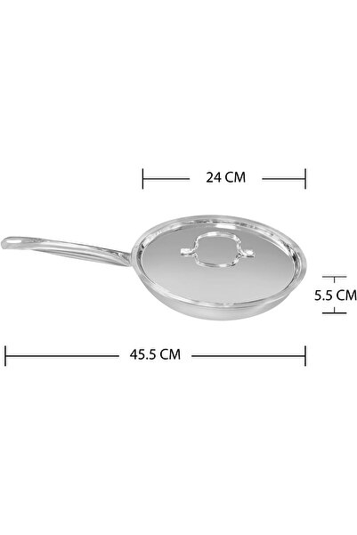 Vinod Smart Triply Frying Pan with Lid, 3.2 L (24 cm) - VTF024