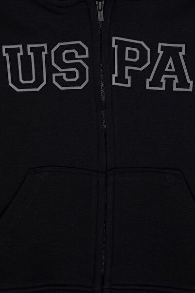 U.S. Polo Assn. Erkek Çocuk Siyah Fermuarlı Örme Hırka 50313844-VR046