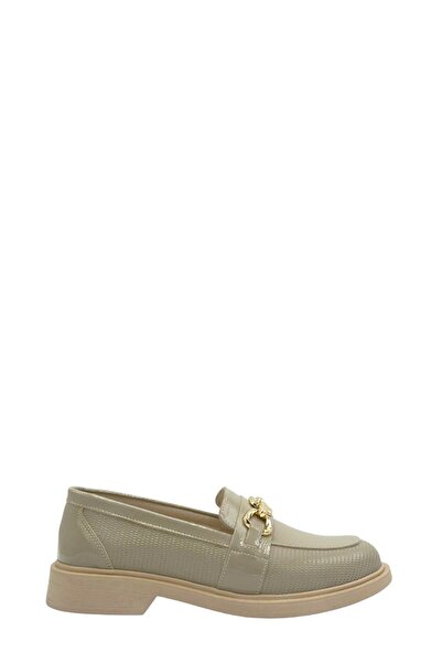 Moulin Shoes Mink Patent Leather Buckle Genuine Leather Women's Loafer