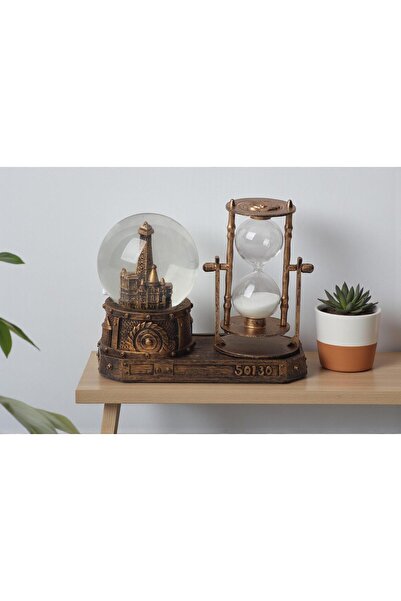 e-life shop Paris Eyfel Temalı Işıklı Retro Kar Küresi & Kum Saati Dekoratif ...