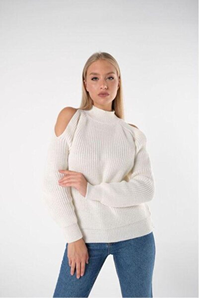 Welike Women's Oversize Sweater Daya White
