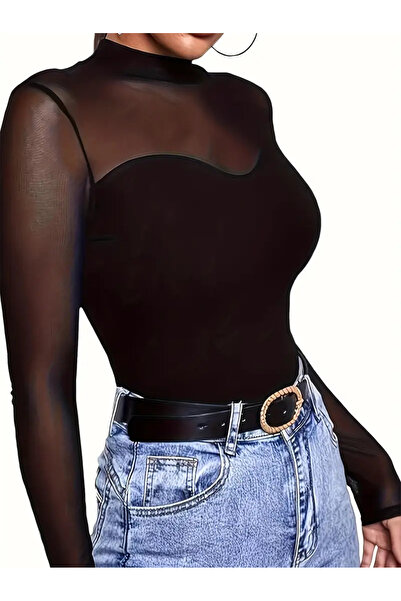 KİM Kİ O ΓΥΝΑΙΚΕΙΟ ΜΑΥΡΟ ΚΑΘΗΜΕΡΙΝΟ ΜΑΚΡΥΜΑΝΙΚΟ ΜΑΚΡΥΜΑΝΙΚΟ ΜΠΛΟΥΖΑ από βισκόζη MOCK NECT