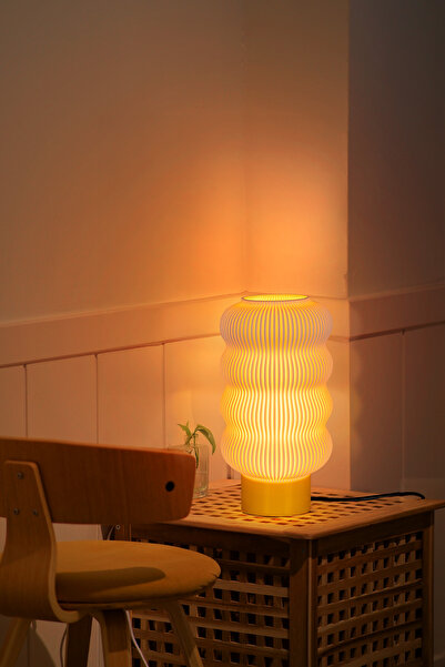 Lunipa Lamp Luni Masa Lambası Amber Işık | Minimal Dekoratif Abajur | Gece La...
