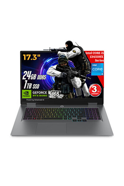 LENOVO LOQ 17IRX10 AI Intel Core i5-13450HX 24GB 1TB RTX5050 17.3FHD 165Hz Fr...