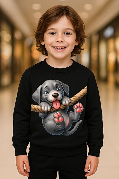 playwear Σετ φούτερ με σχέδιο σκύλου που κουνιέται, για ηλικίες 3-4-5-6-7-8-9...