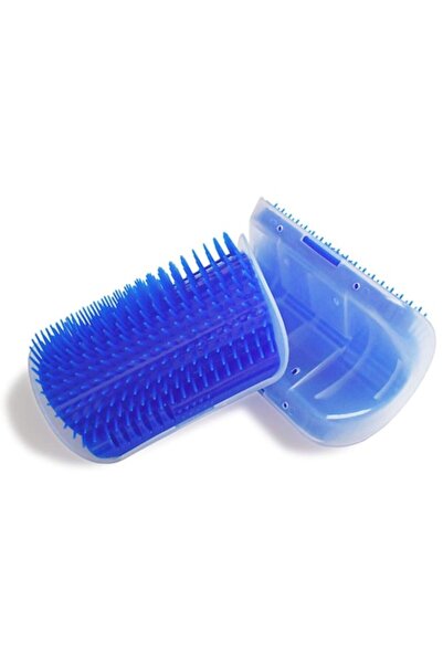 FONIX MiauZen Corner Silicone Corner Brush for Pets, Wall-Mounted, Catnip, Blue