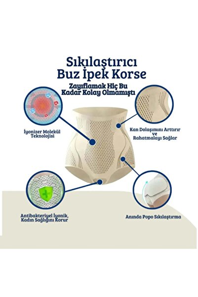 SAUNA SUIT Ionizer Corset V-Control Butt Lifting Panties Laser Cut Corset Ice Silk Corset