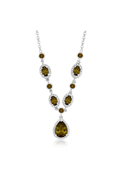 Silveranka 925 Ayar Gümüş Zultanit Kristal Elegance Kolye