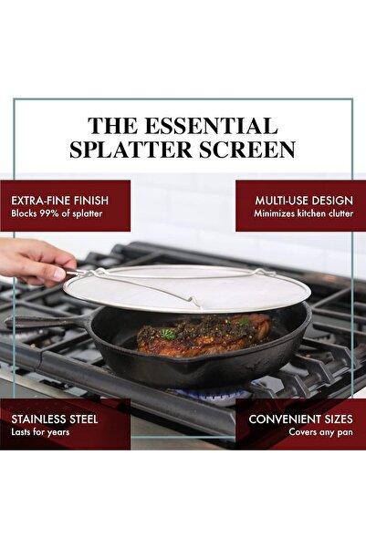 genernic شبكة بيرجكوتش لمنع تناثر الزيت الساخن - مقاس 13 بوصة - من الفولاذ ال...