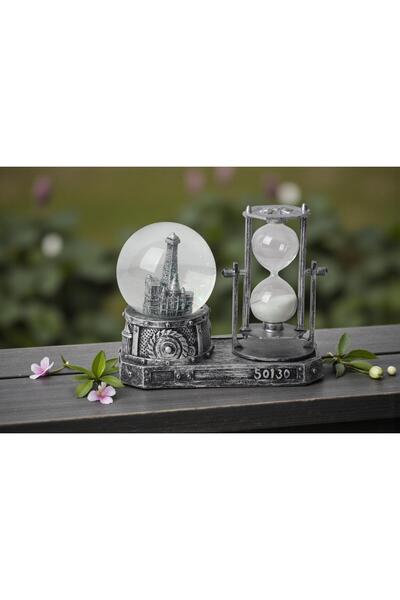 e-life shop Paris Eyfel Temalı Işıklı Retro Kar Küresi & Kum Saati Dekoratif ...
