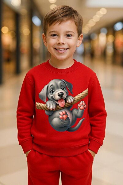 playwear Σετ φούτερ με σχέδιο σκύλου που κουνιέται, για ηλικίες 3-4-5-6-7-8-9...