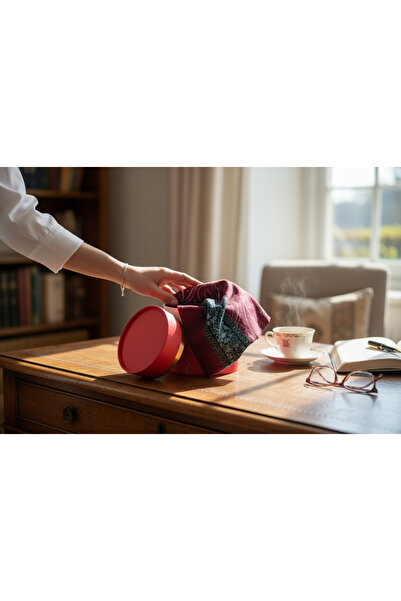 Işıldayan Kutular Colorful Patterned Shawl Burgundy Color - Comes with Gift Box