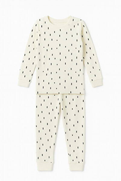 elmas kids White girls' pajamas with pattern -