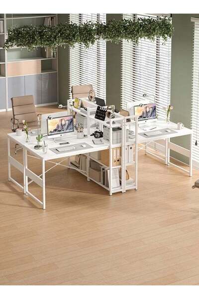 ZUIHAO Home Office Writing Computer Desk Modern Simple Study Table with Bookshelf 110x60x110cm