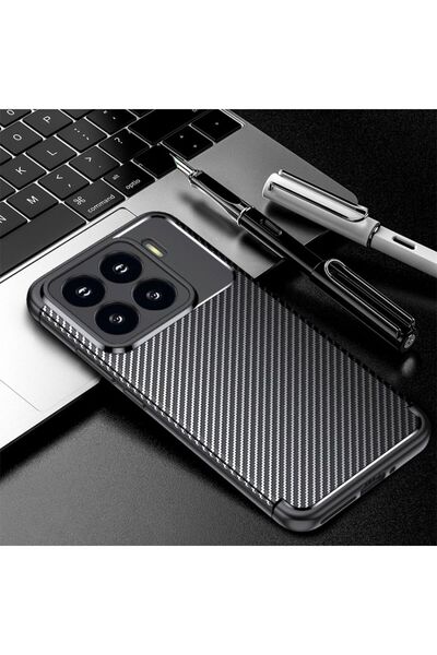Rivor Xiaomi Mi 15T Pro Kılıf Kamera Korumalı Darbe Emici Karbon Desenli Renk...