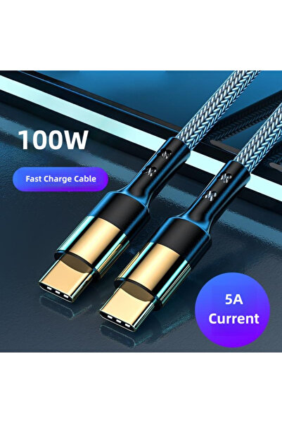 Voltres USB-C to USB-C 100W data and charging cable, Smart Chip, 480Mbps, 2m, braided, Black