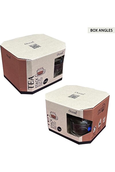 Ocean 6-Piece Tea Cup & Saucer Set (GS000006) - Espresso/Cappuccino/Latte Transparent Glass